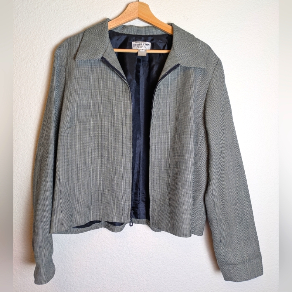 Pendleton Women's Virgin Wool Zip Jacket Blazer U… - image 1